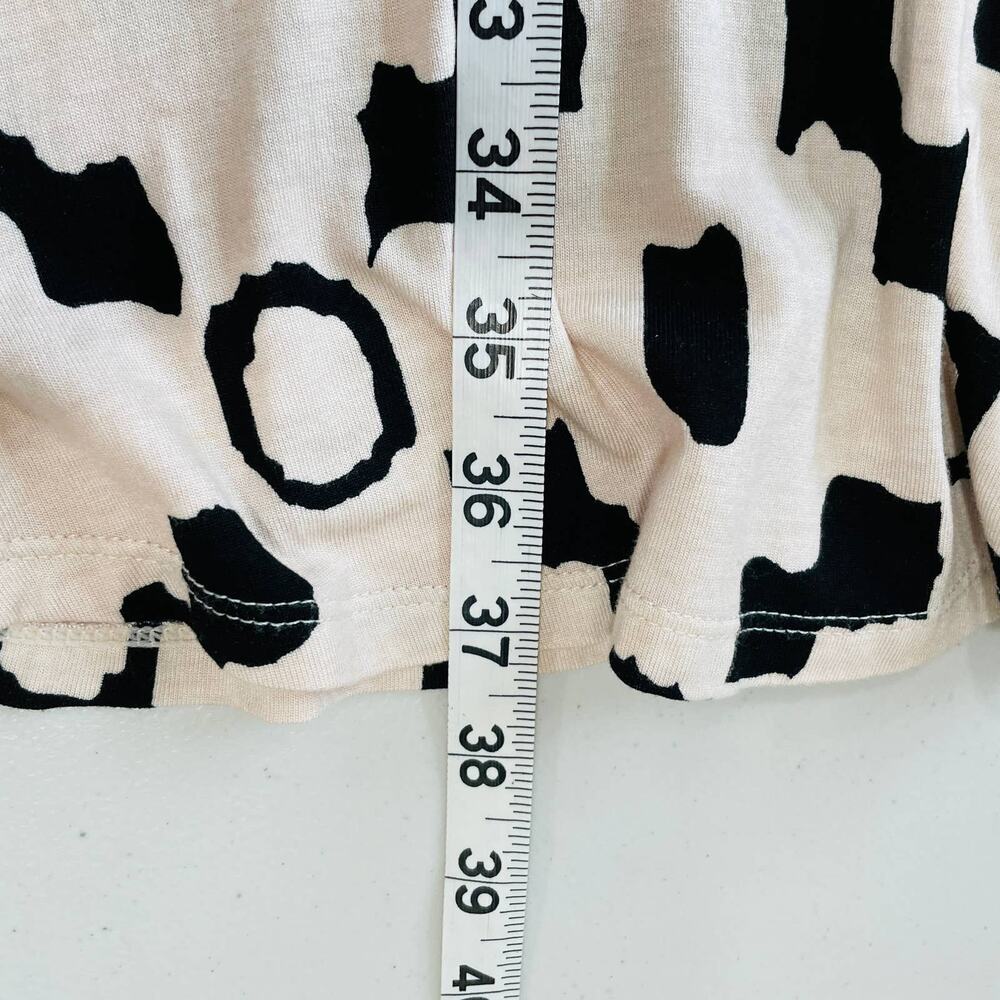 H&M Cream & Black Geometric Print Knit Dress Sleeveless Scoop Neck Pullover S - Picture 11 of 11